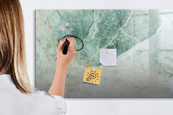Decoratief glazen wandbord beschrijfbaar en magnetisch Modern prikbord voor notities en foto's