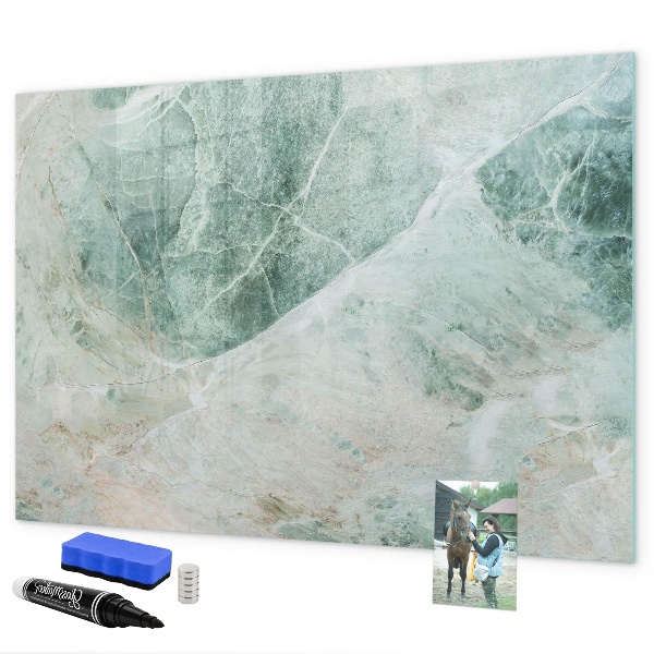 Decoratief glazen wandbord beschrijfbaar en magnetisch Modern prikbord voor notities en foto's