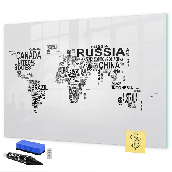 Wereldkaart met plaatsen en foto's