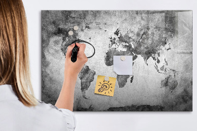 Memobord van glas met print inclusief neodymium magneten Wereldkaart met persoonlijke foto's