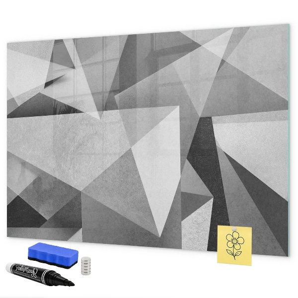 Decoratief glazen wandbord beschrijfbaar en magnetisch Modern prikbord voor notities en foto's