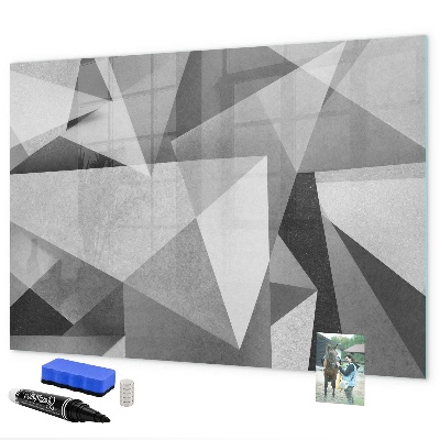 Decoratief glazen wandbord beschrijfbaar en magnetisch Modern prikbord voor notities en foto's