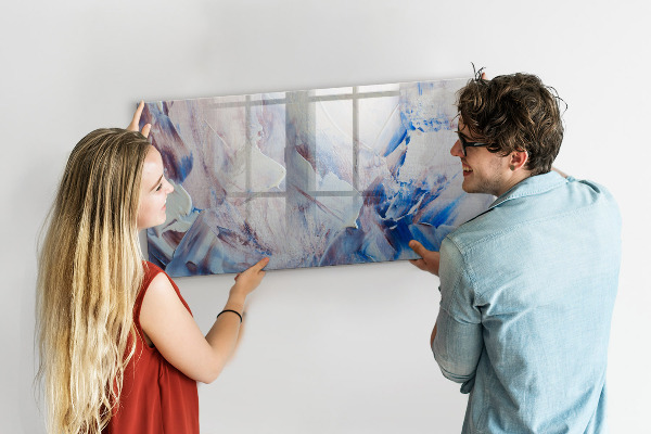 Decoratief glazen wandbord beschrijfbaar en magnetisch Creatief fotopresentatiebord