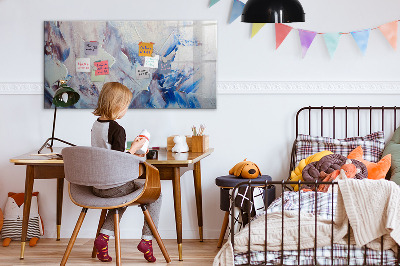 Decoratief glazen wandbord beschrijfbaar en magnetisch Creatief fotopresentatiebord