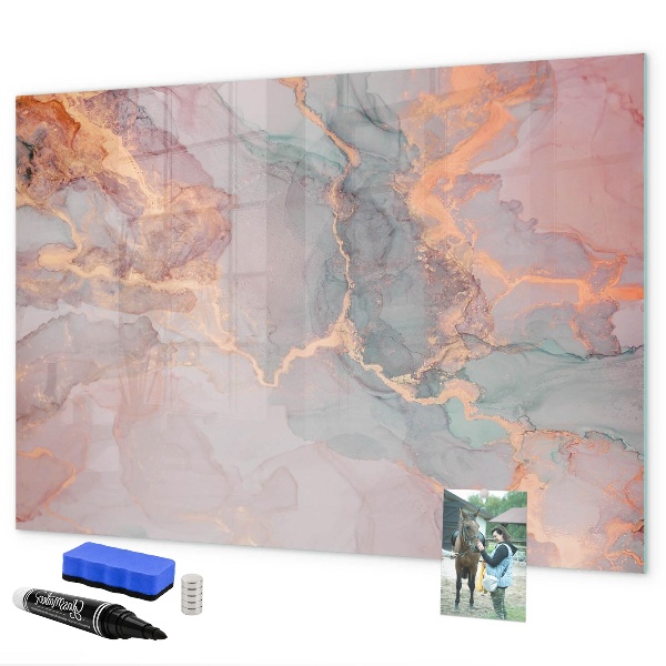 Memobord van glas met print inclusief neodymium magneten Een elegant bord voor notities en foto's