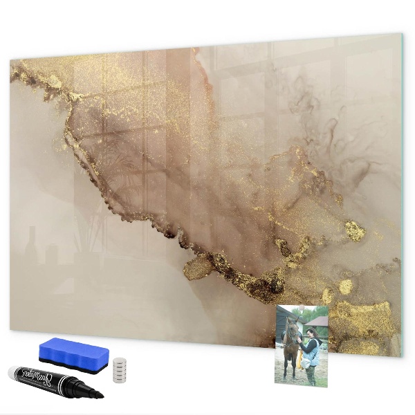 Decoratief glazen wandbord beschrijfbaar en magnetisch Modern prikbord voor foto's en notities