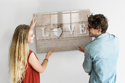 Decoratief glazen wandbord beschrijfbaar en magnetisch Liefde in foto's en herinneringen