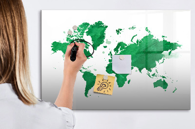 Memobord van glas met print inclusief neodymium magneten Interactieve kaart voor reisherinneringen