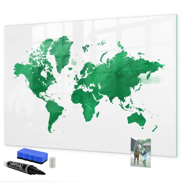 Memobord van glas met print inclusief neodymium magneten Interactieve kaart voor reisherinneringen