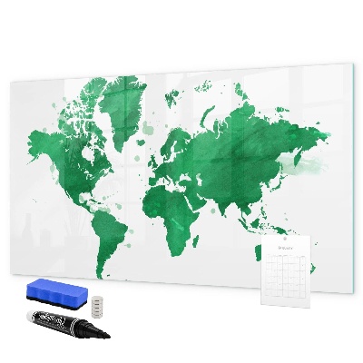 Memobord van glas met print inclusief neodymium magneten Interactieve kaart voor reisherinneringen