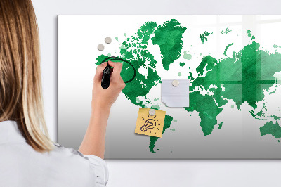 Memobord van glas met print inclusief neodymium magneten Interactieve kaart voor reisherinneringen
