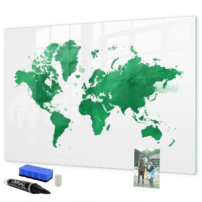 Memobord van glas met print inclusief neodymium magneten Interactieve kaart voor reisherinneringen