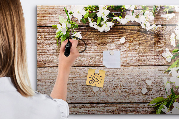 Decoratief glazen wandbord beschrijfbaar en magnetisch Creatief moodboard voor foto's en notities