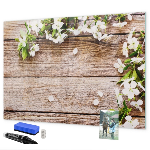 Decoratief glazen wandbord beschrijfbaar en magnetisch Creatief moodboard voor foto's en notities