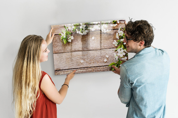 Decoratief glazen wandbord beschrijfbaar en magnetisch Creatief moodboard voor foto's en notities