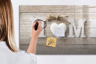 Decoratief glazen wandbord beschrijfbaar en magnetisch Wanddecoratie met ruimte voor foto's