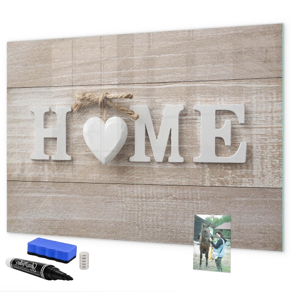 Decoratief glazen wandbord beschrijfbaar en magnetisch Wanddecoratie met ruimte voor foto's