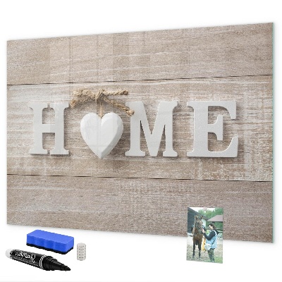 Decoratief glazen wandbord beschrijfbaar en magnetisch Wanddecoratie met ruimte voor foto's
