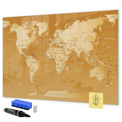 Decoratief glazen wandbord beschrijfbaar en magnetisch Interactieve kaartplanner met foto's