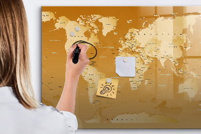 Decoratief glazen wandbord beschrijfbaar en magnetisch Interactieve kaartplanner met foto's