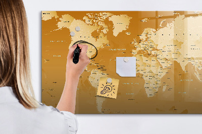 Decoratief glazen wandbord beschrijfbaar en magnetisch Interactieve kaartplanner met foto's
