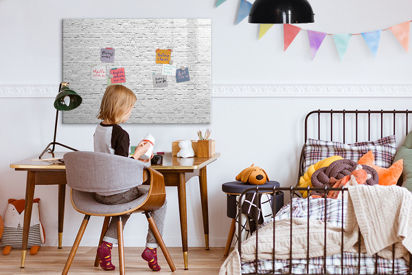 Memobord van glas met print inclusief neodymium magneten Een stijlvol bord voor notities en foto's