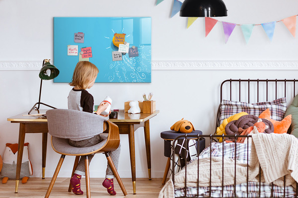 Memobord van glas met print inclusief neodymium magneten Een kleurrijk bord voor het presenteren van foto's