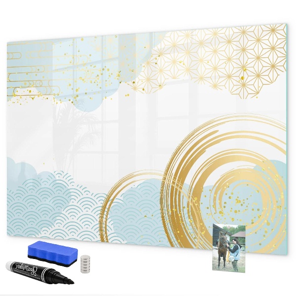 Decoratief glazen wandbord beschrijfbaar en magnetisch Stijlvol bord voor foto's en notities