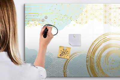 Decoratief glazen wandbord beschrijfbaar en magnetisch Stijlvol bord voor foto's en notities