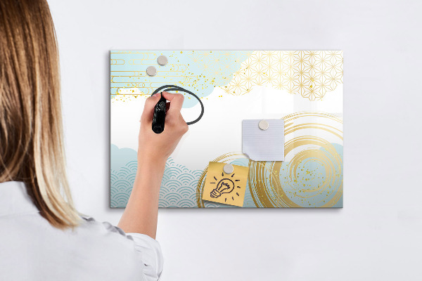 Decoratief glazen wandbord beschrijfbaar en magnetisch Stijlvol bord voor foto's en notities