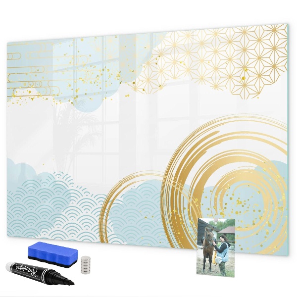 Decoratief glazen wandbord beschrijfbaar en magnetisch Stijlvol bord voor foto's en notities
