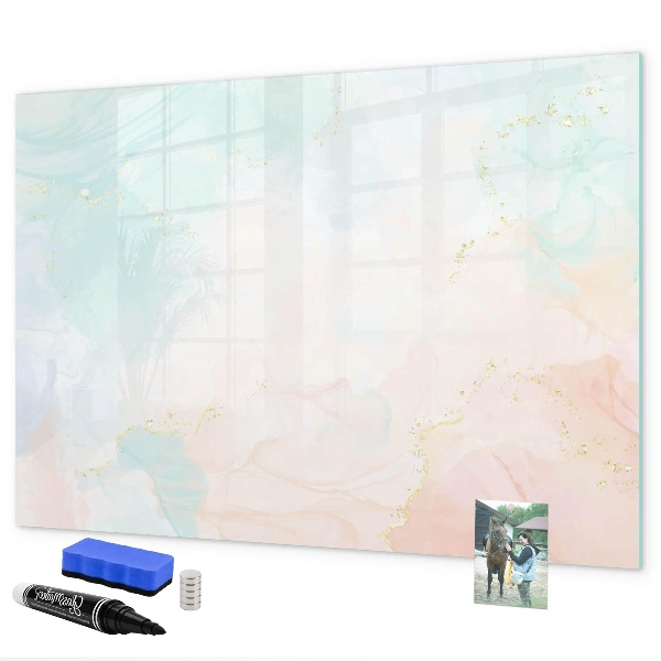 Memobord van glas met print inclusief neodymium magneten Een kleurrijk bord voor het presenteren van foto's