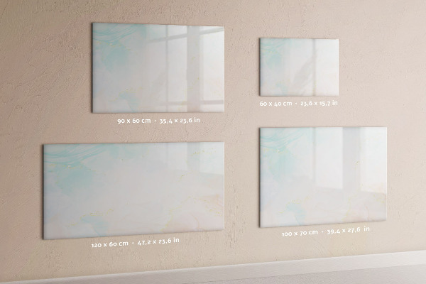 Memobord van glas met print inclusief neodymium magneten Een kleurrijk bord voor het presenteren van foto's