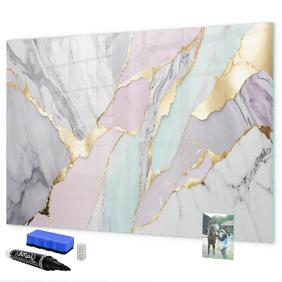 Decoratief glazen wandbord beschrijfbaar en magnetisch Modern prikbord voor notities en foto's
