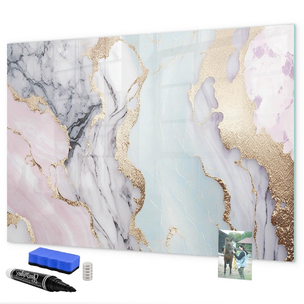 Memobord van glas met print inclusief neodymium magneten Een stijlvol bord voor notities en foto's
