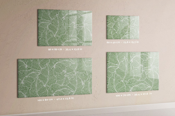 Memobord van glas met print inclusief neodymium magneten Stijlvol fotoprikbord