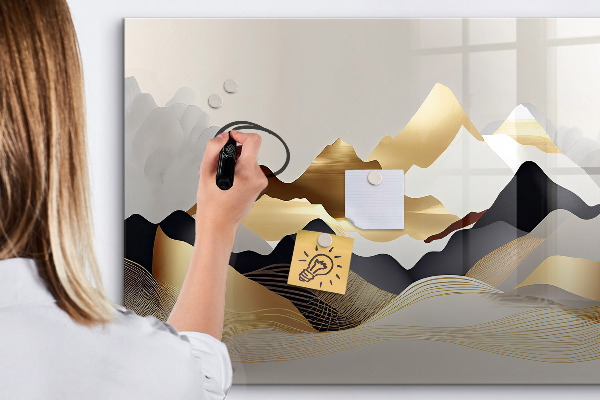 Memobord van glas met print inclusief neodymium magneten Modern prikbord voor foto's en notities