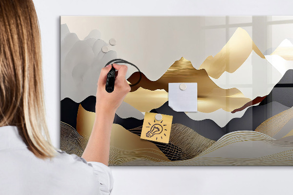 Memobord van glas met print inclusief neodymium magneten Modern prikbord voor foto's en notities