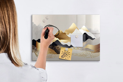 Memobord van glas met print inclusief neodymium magneten Modern prikbord voor foto's en notities