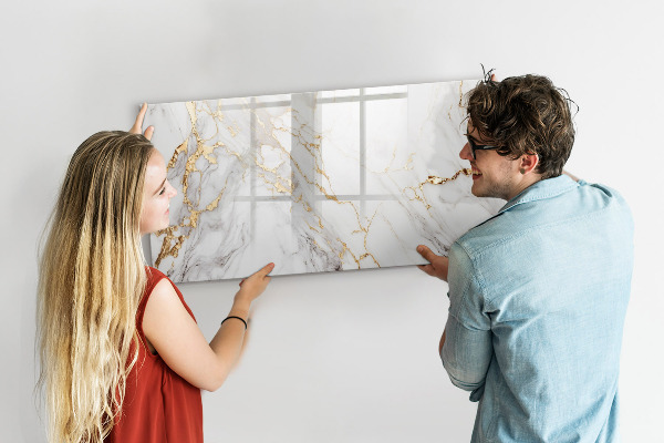 Decoratief glazen wandbord beschrijfbaar en magnetisch Stijlvol bord voor foto's en notities