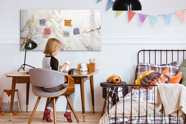 Decoratief glazen wandbord beschrijfbaar en magnetisch Stijlvol bord voor foto's en notities