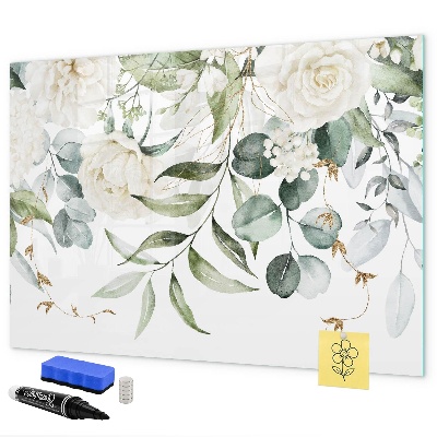 Decoratief glazen wandbord beschrijfbaar en magnetisch Creatief fotoprikbord