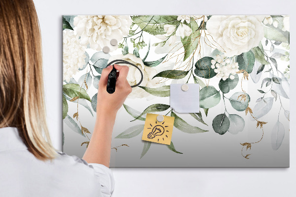 Decoratief glazen wandbord beschrijfbaar en magnetisch Creatief fotoprikbord