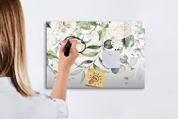 Decoratief glazen wandbord beschrijfbaar en magnetisch Creatief fotoprikbord
