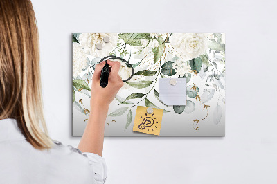 Decoratief glazen wandbord beschrijfbaar en magnetisch Creatief fotoprikbord