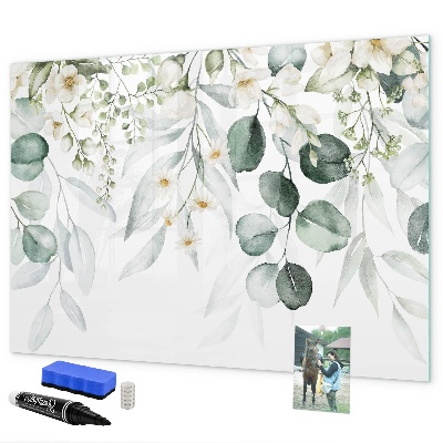 Memobord van glas met print inclusief neodymium magneten Een stijlvol bord om herinneringen op te presenteren.