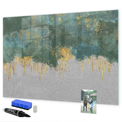 Decoratief glazen wandbord beschrijfbaar en magnetisch Creatief fotopresentatiebord