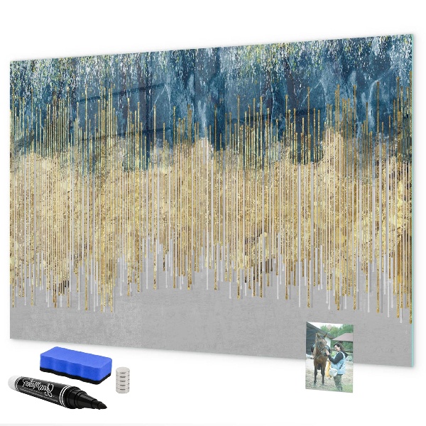 Memobord van glas met print inclusief neodymium magneten Kleurrijk paneel voor het presenteren van foto's