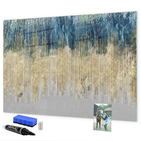 Memobord van glas met print inclusief neodymium magneten Kleurrijk paneel voor het presenteren van foto's