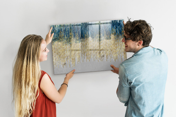 Memobord van glas met print inclusief neodymium magneten Kleurrijk paneel voor het presenteren van foto's